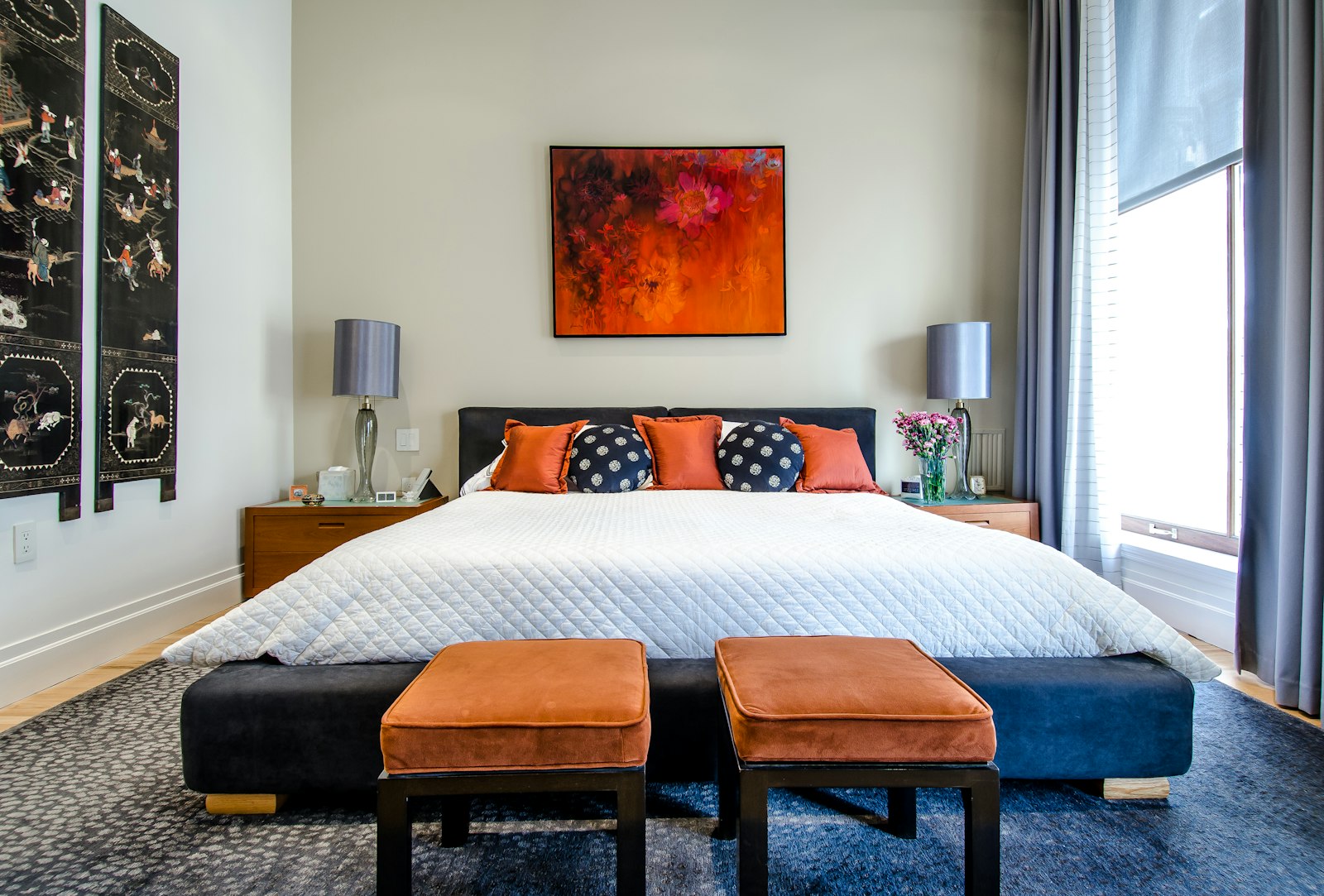 Staged bedroom in an estate property awaiting sale in Evansville