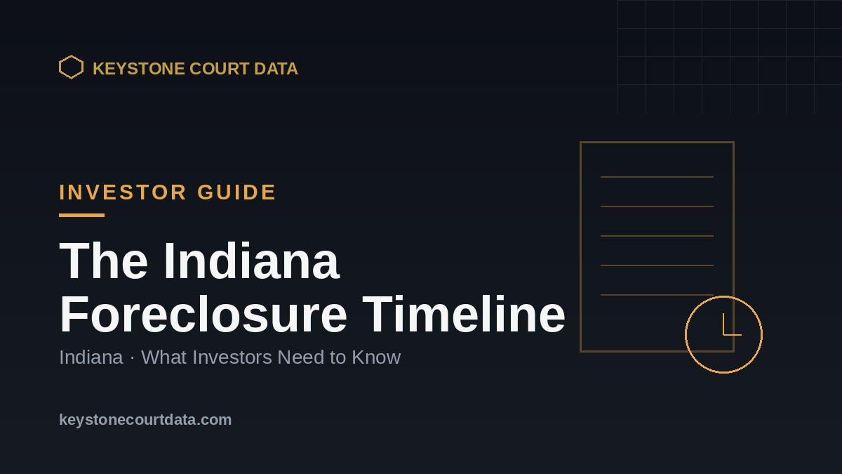 Indiana Foreclosure Process: A Timeline for Investors