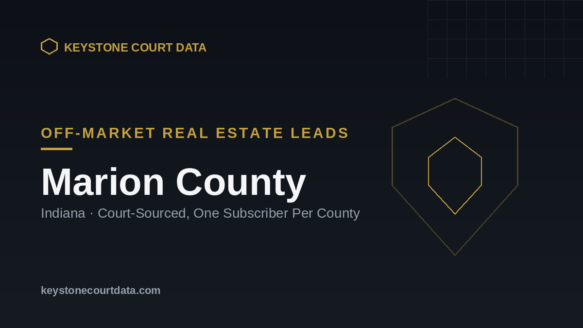 Pre-Foreclosure leads in Marion County