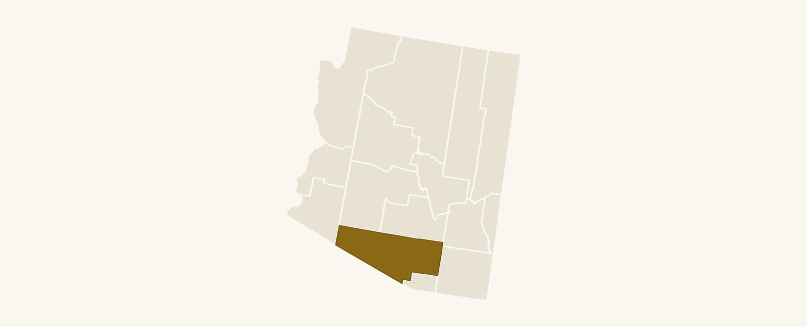 Map of Arizona with Pima County highlighted