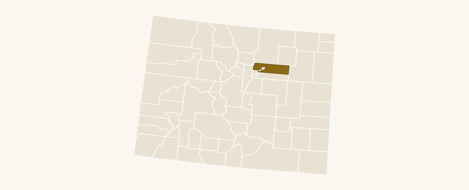 Map of Colorado with Adams County highlighted