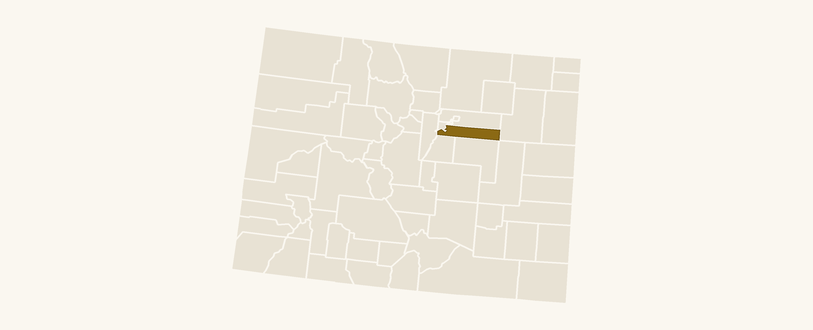 Map of Colorado with Arapahoe County highlighted