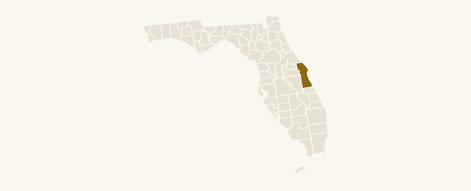 Map of Florida with Brevard County highlighted