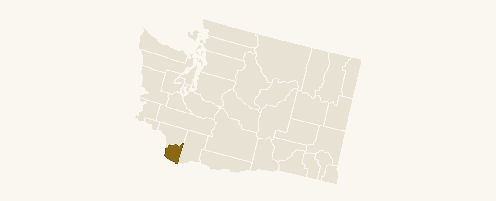 Map of Washington with Clark County highlighted