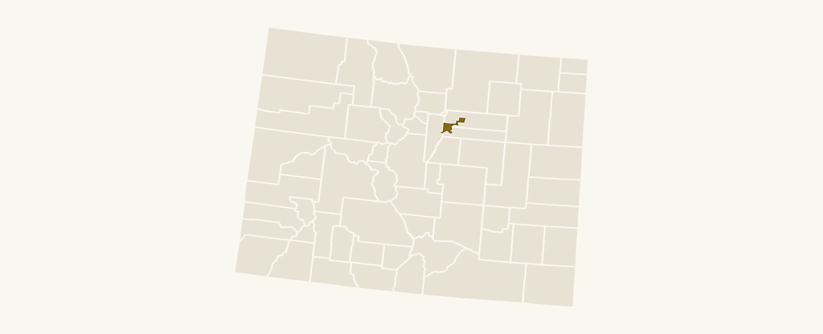 Map of Colorado with Denver County highlighted