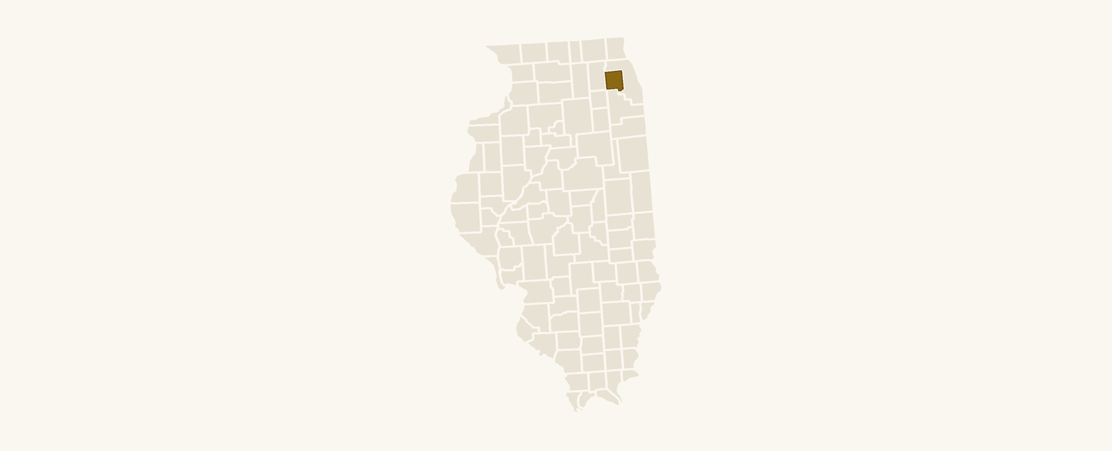 Map of Illinois with Dupage County highlighted