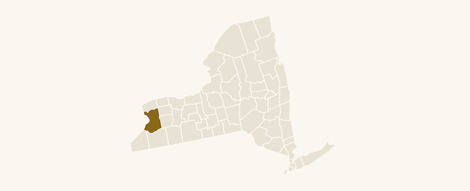 Map of New York with Erie County highlighted