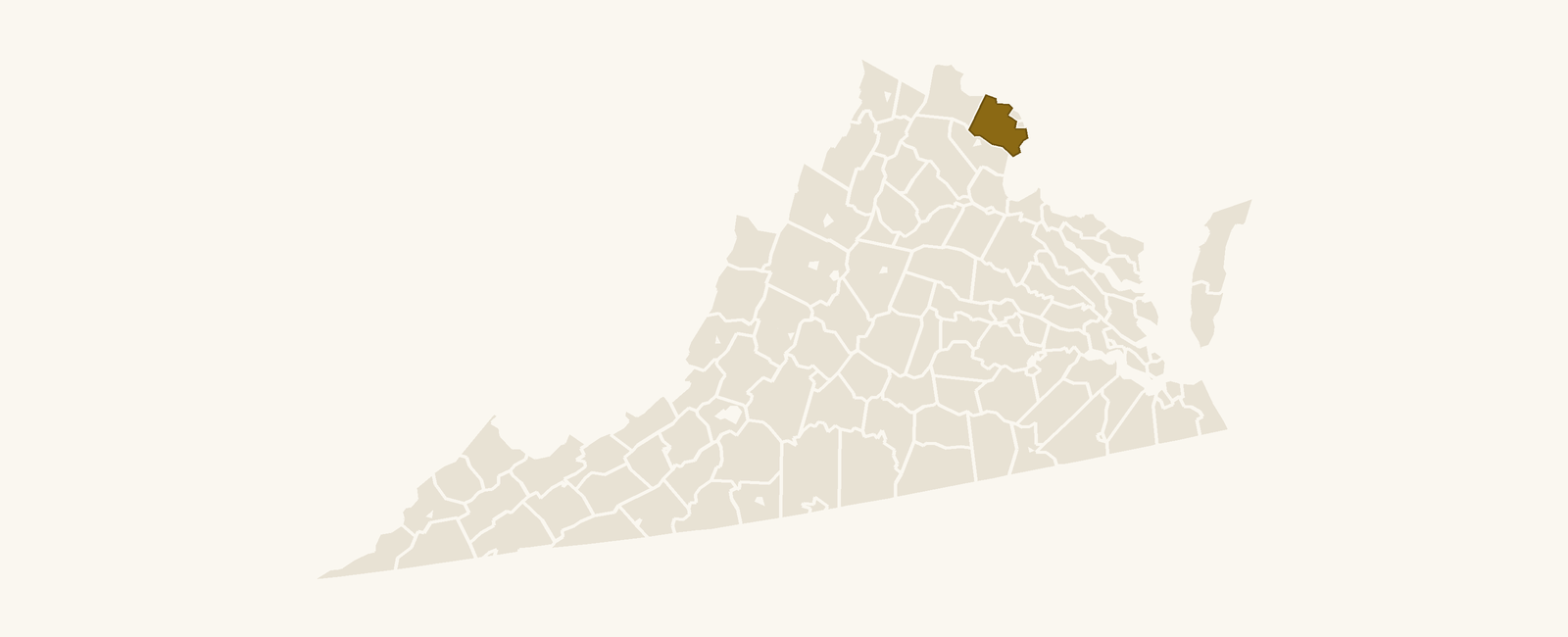 Map of Virginia with Fairfax County highlighted