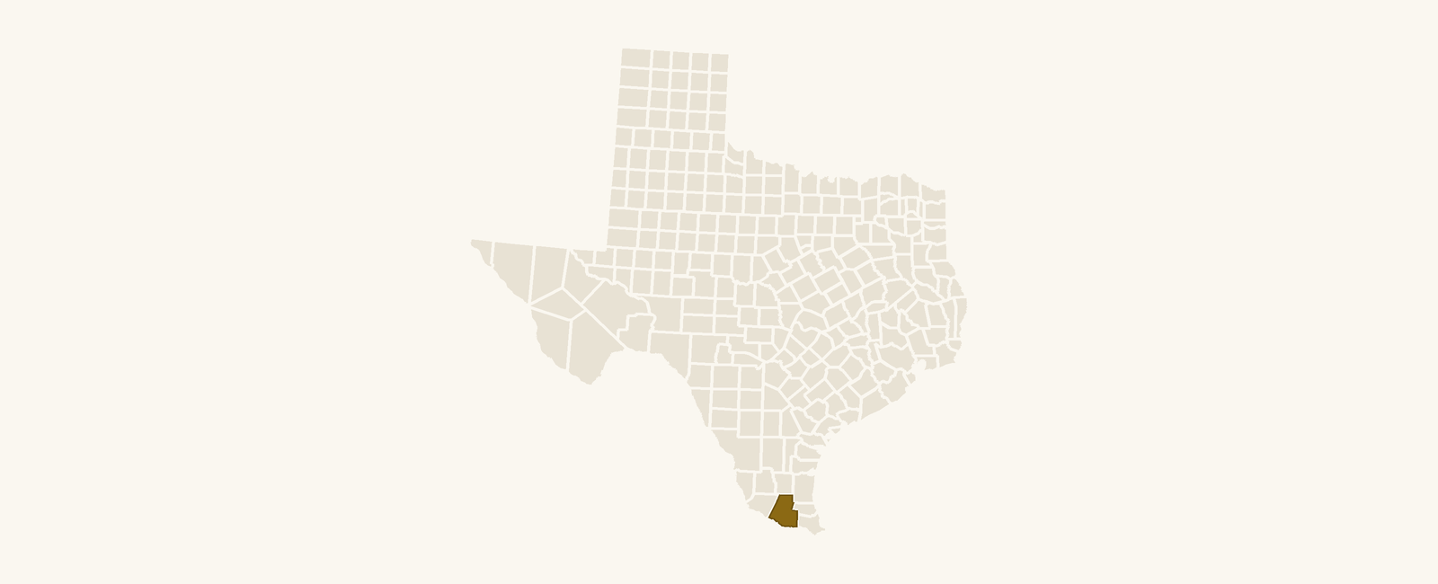 Map of Texas with Hidalgo County highlighted