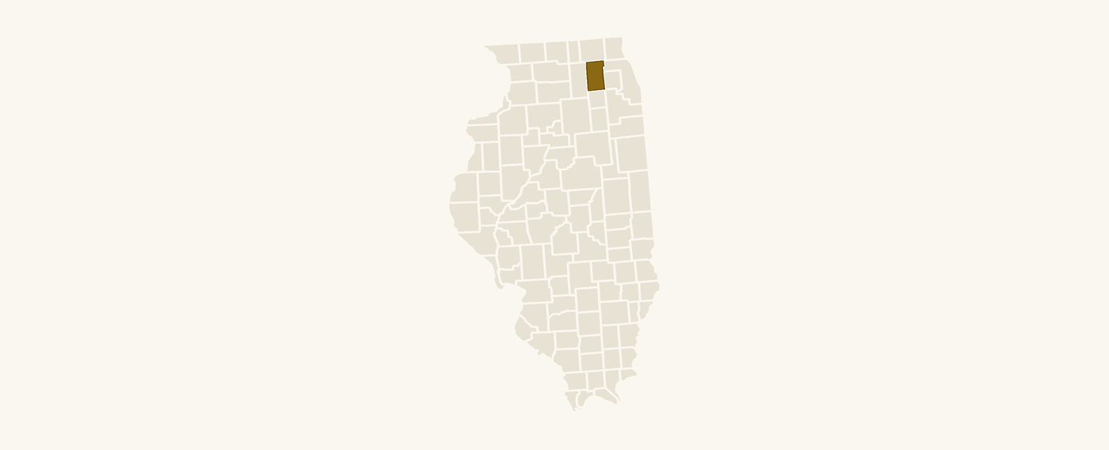 Map of Illinois with Kane County highlighted