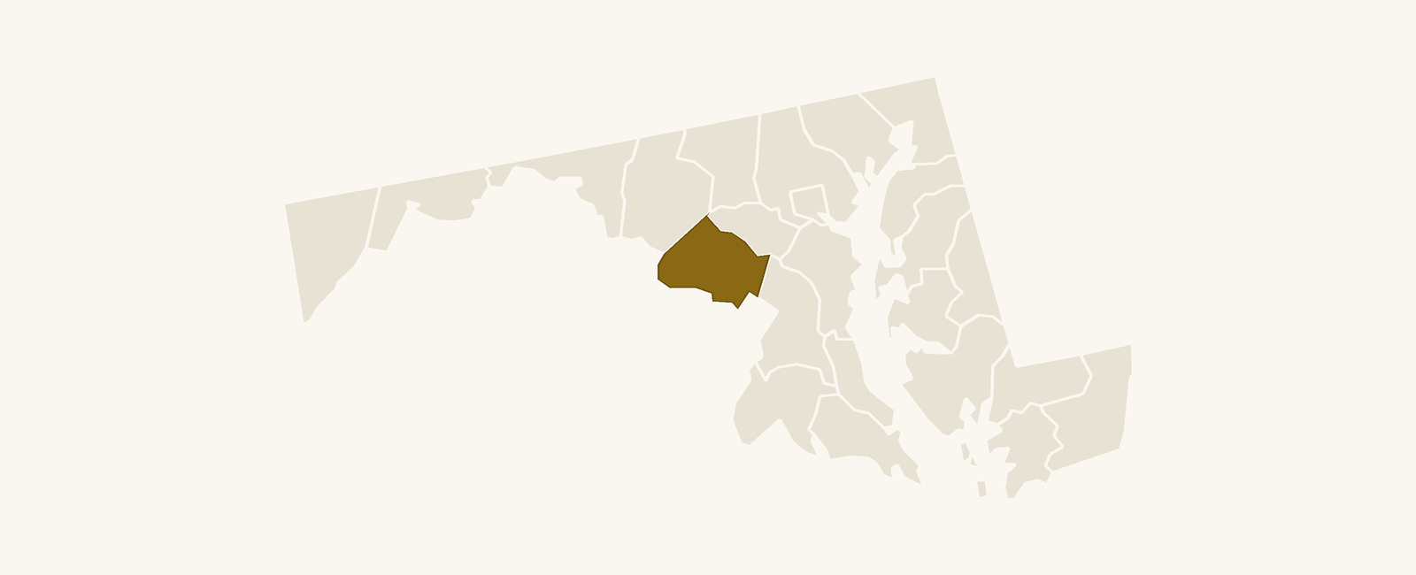 Map of Maryland with Montgomery County highlighted