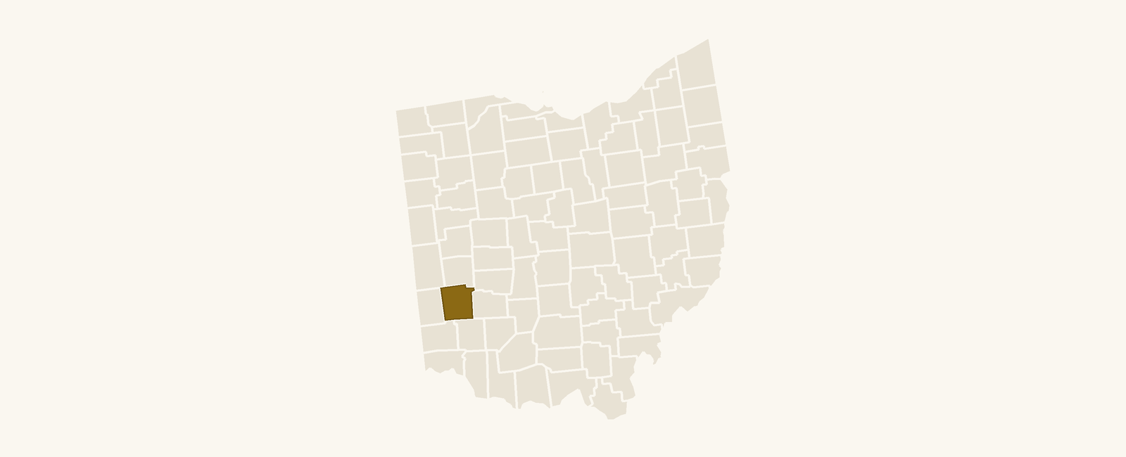 Map of Ohio with Montgomery County highlighted