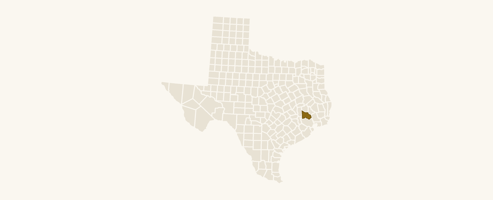 Map of Texas with Montgomery County highlighted