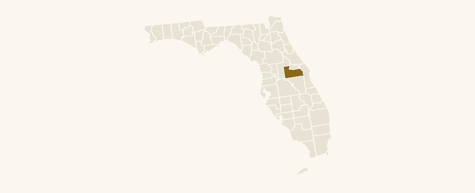 Map of Florida with Orange County highlighted