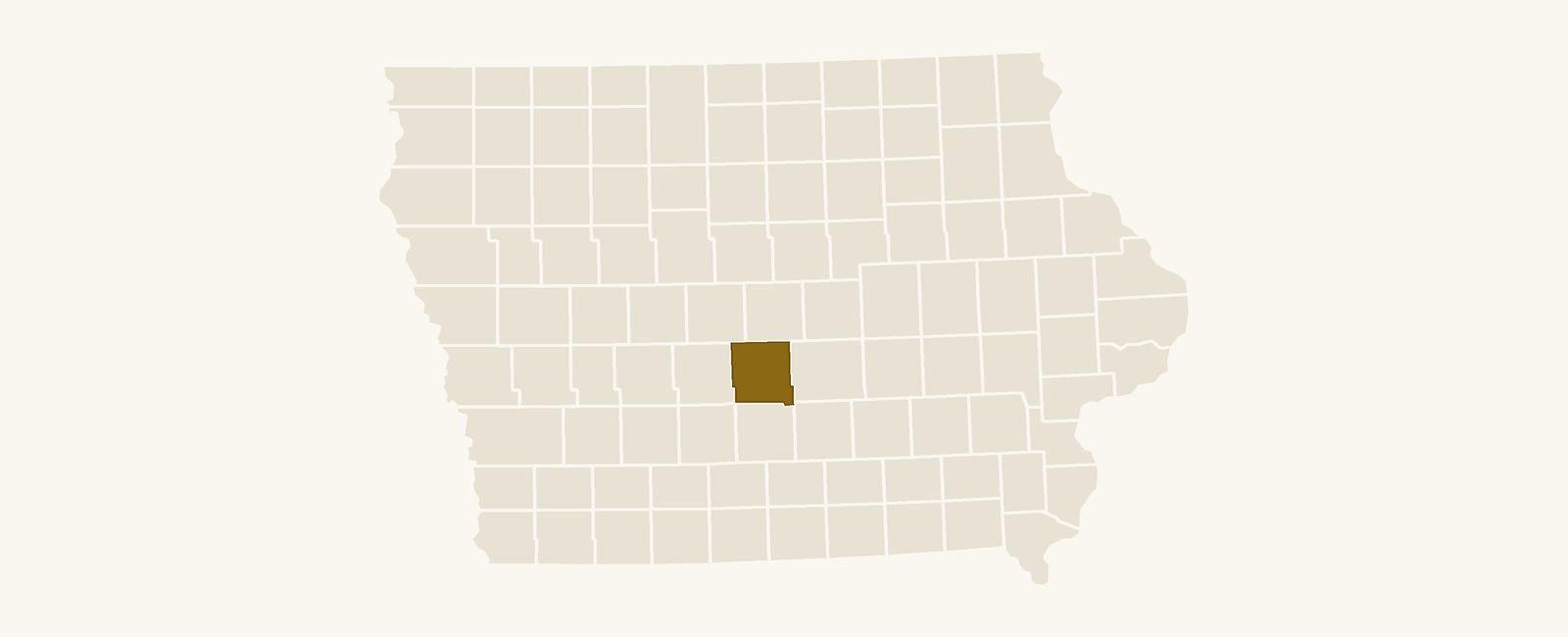 Map of Iowa with Polk County highlighted