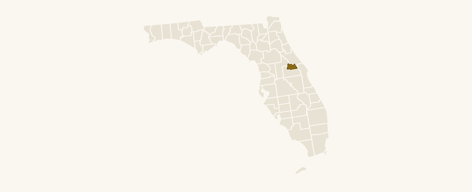 Map of Florida with Seminole County highlighted