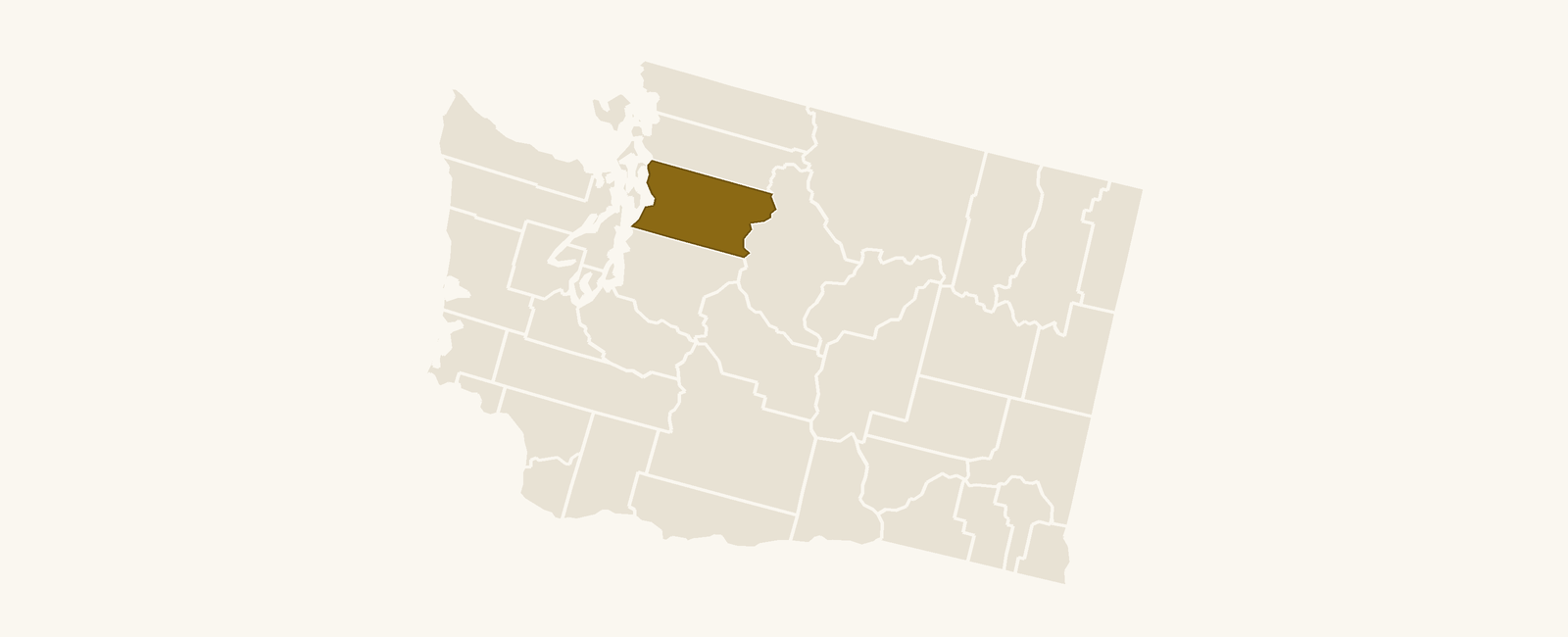 Map of Washington with Snohomish County highlighted