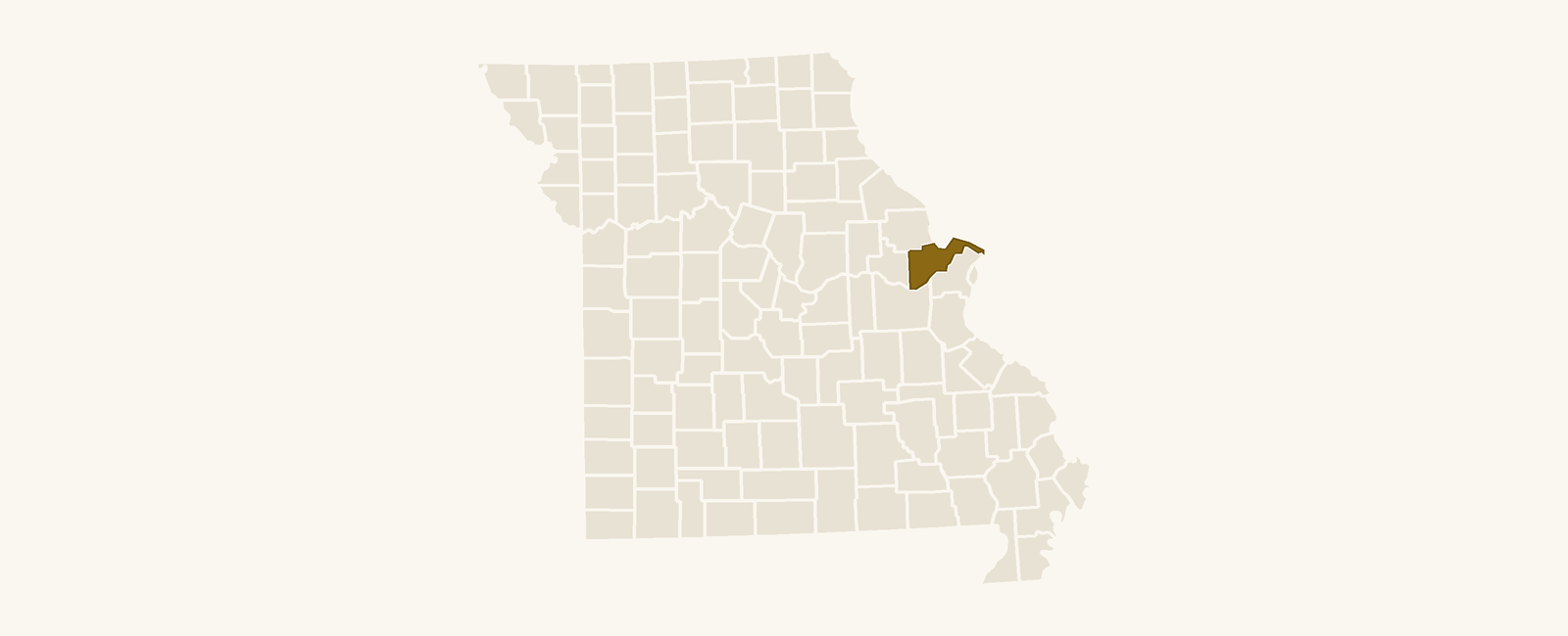 Map of Missouri with St. Charles County highlighted