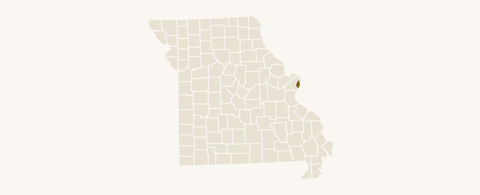 Map of Missouri with St. Louis City highlighted