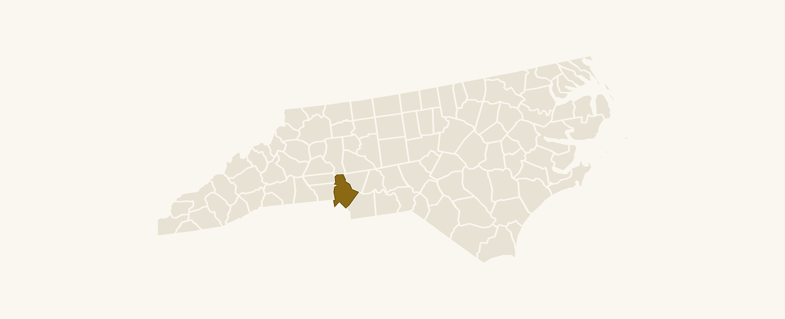 Map of North Carolina with Mecklenburg County highlighted