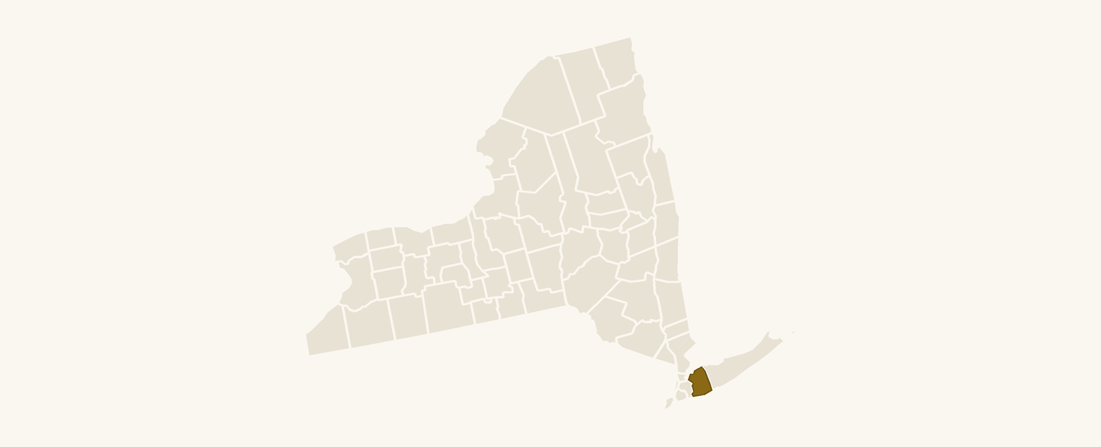 Map of New York with Nassau County highlighted